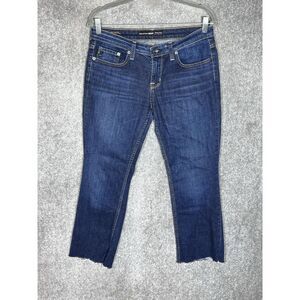 Big Star Remy Boot Low Rise Jeans Womens Size 29 Cutoff Raw Hems Distressed READ